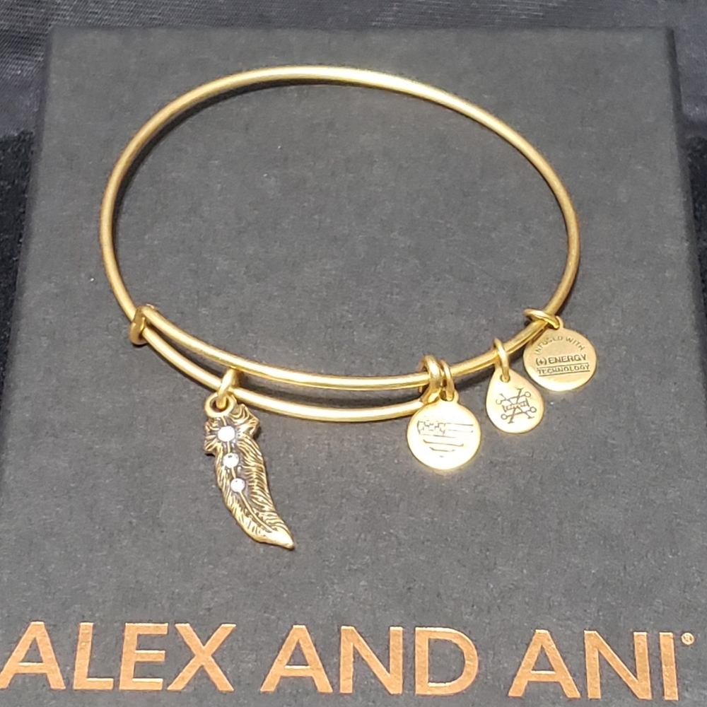 Alex & Ani Coppure Swarovski Feather Brace… - Picture 9 of 10